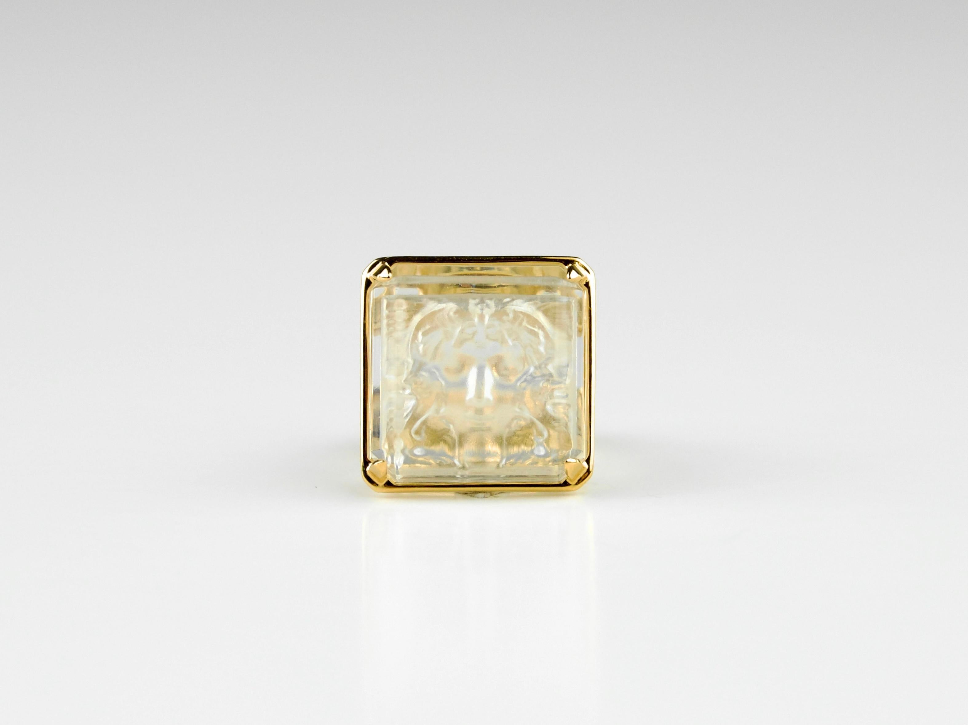 Lalique, bague en or 9K 