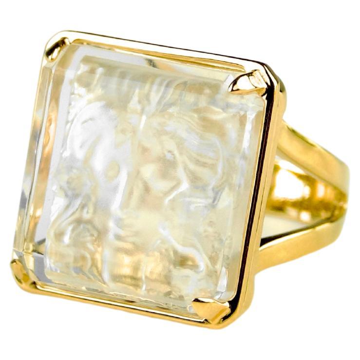 Lalique, Anello "Arethruse" in oro 9K misura 51, Francia anni 2000