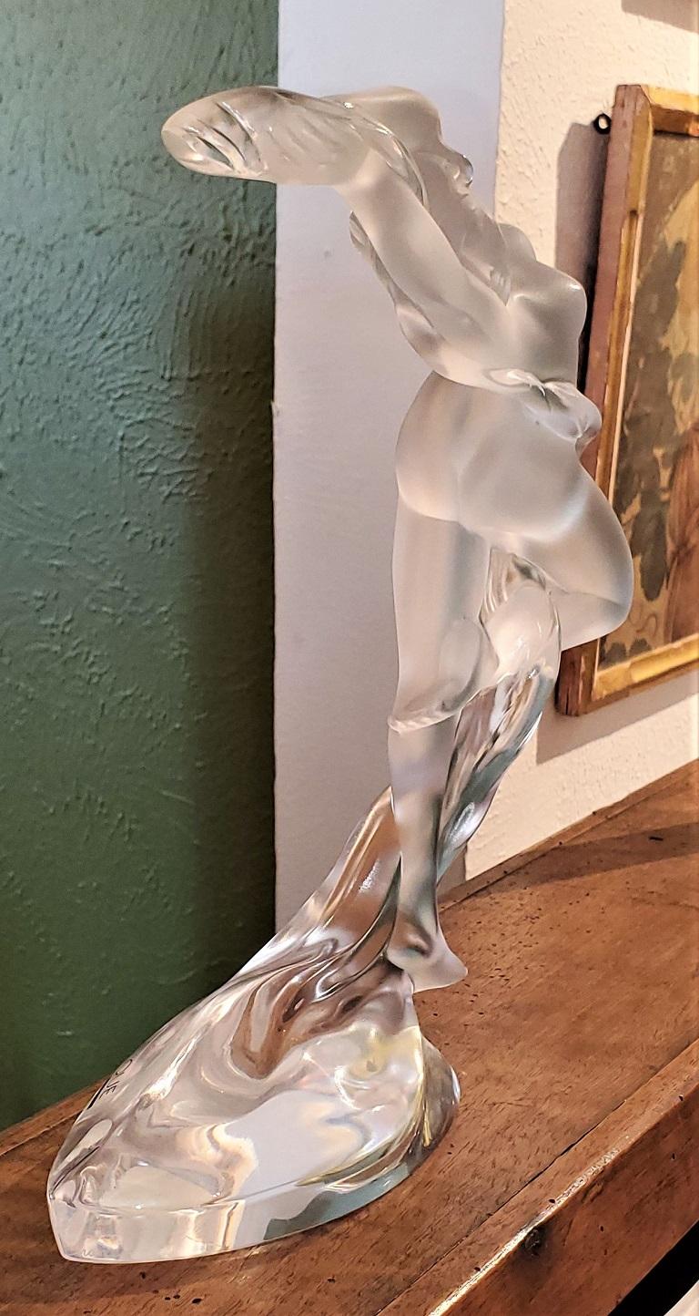 Art Deco Lalique Arms Up Acrobat Nude Figure