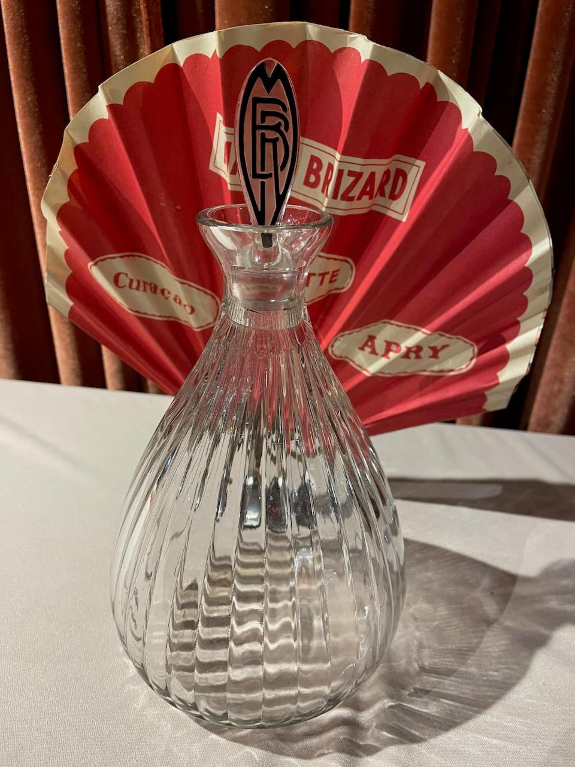 French Lalique Art Deco Decanter for Marie Brizard Liqueur For Sale