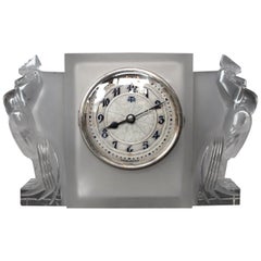 Lalique Art Deco Deux Coqs Clock