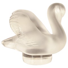Lalique Art Deco Frosted Crystal Swan Figurine