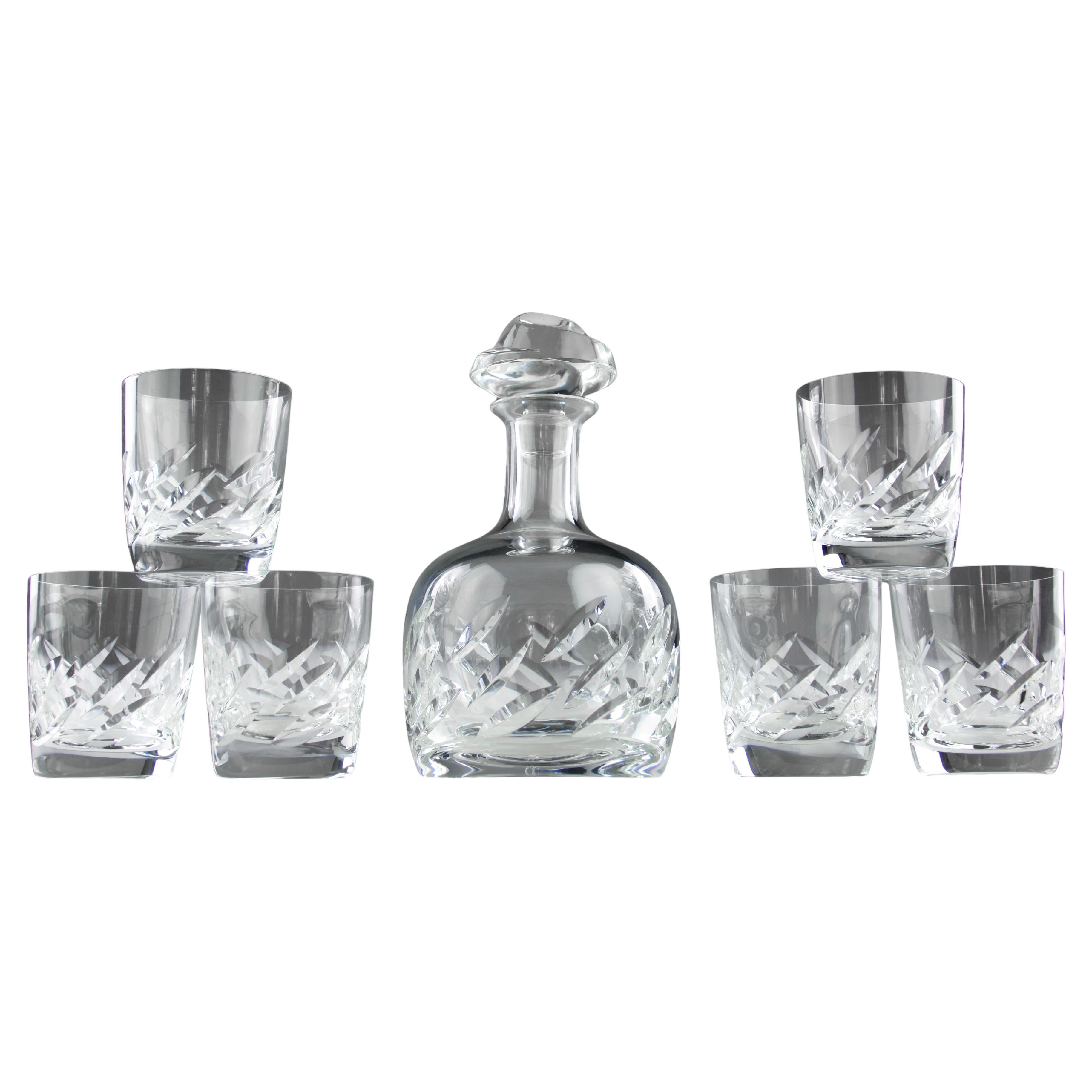 Whiskyservice „Artois“ von Lalique, Frankreich 1980er Jahre im Angebot