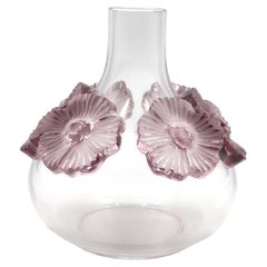 Retro Lalique "Atossa" Lavender Flower Crystal Vase