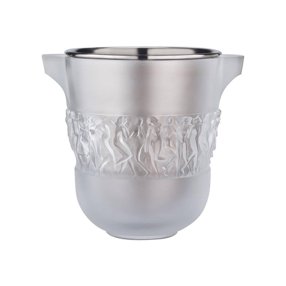 Lalique Bacchantes Champagne Bucket in Clear Crystal For Sale