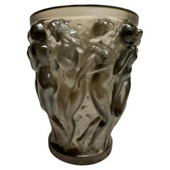 Lalique Bacchantes Crystal Vase in Bronze