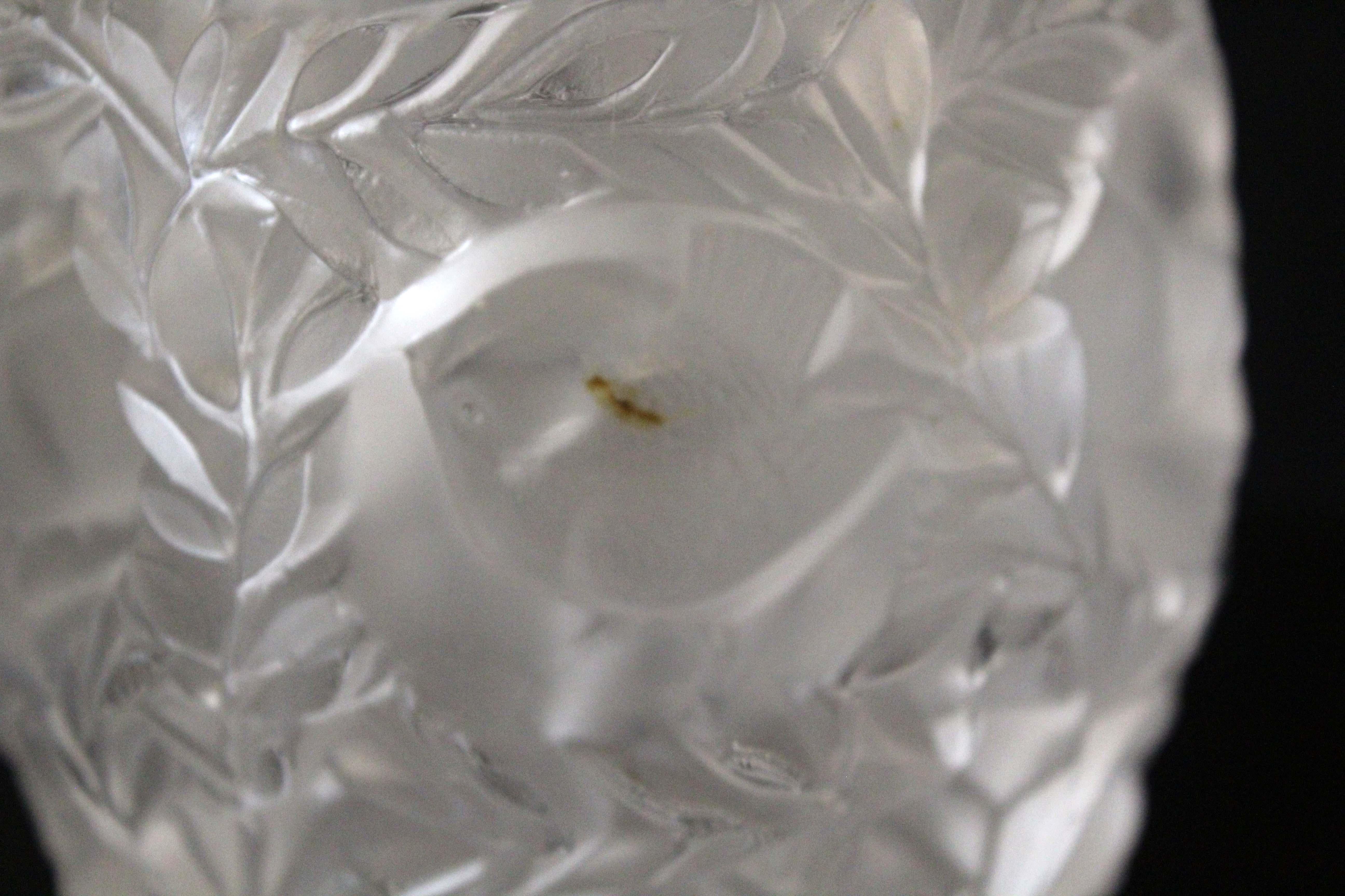 lalique crystal vase with birds