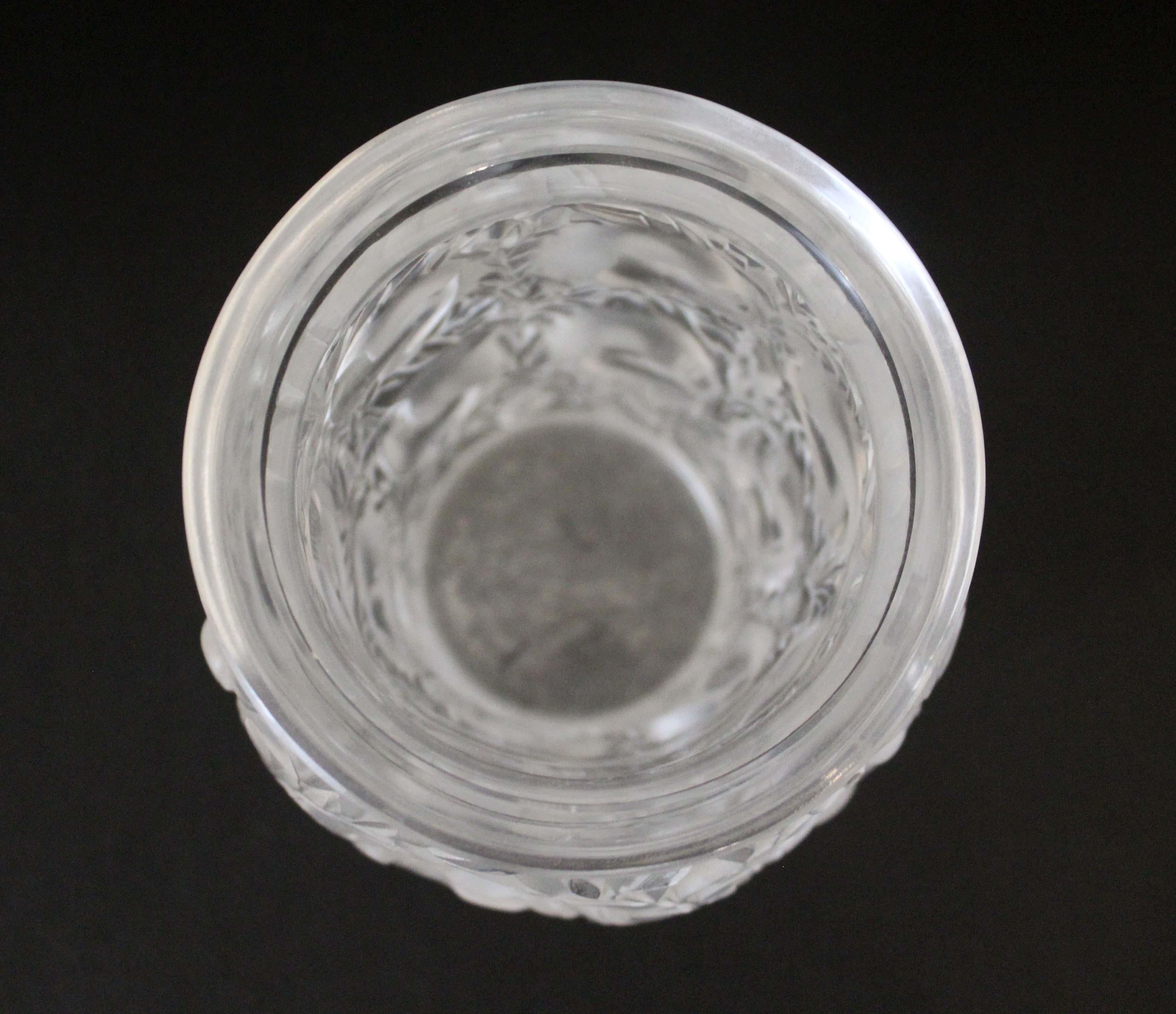 Lalique Bagatelle Clear Crystal Vase Fauna, Flora, & Birds 1