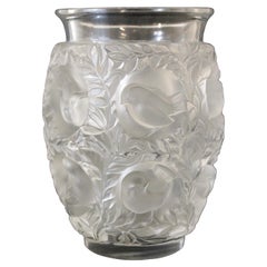 Vase aus klarem Kristall von Lalique Bagatelle Fauna, Flora und Vögel