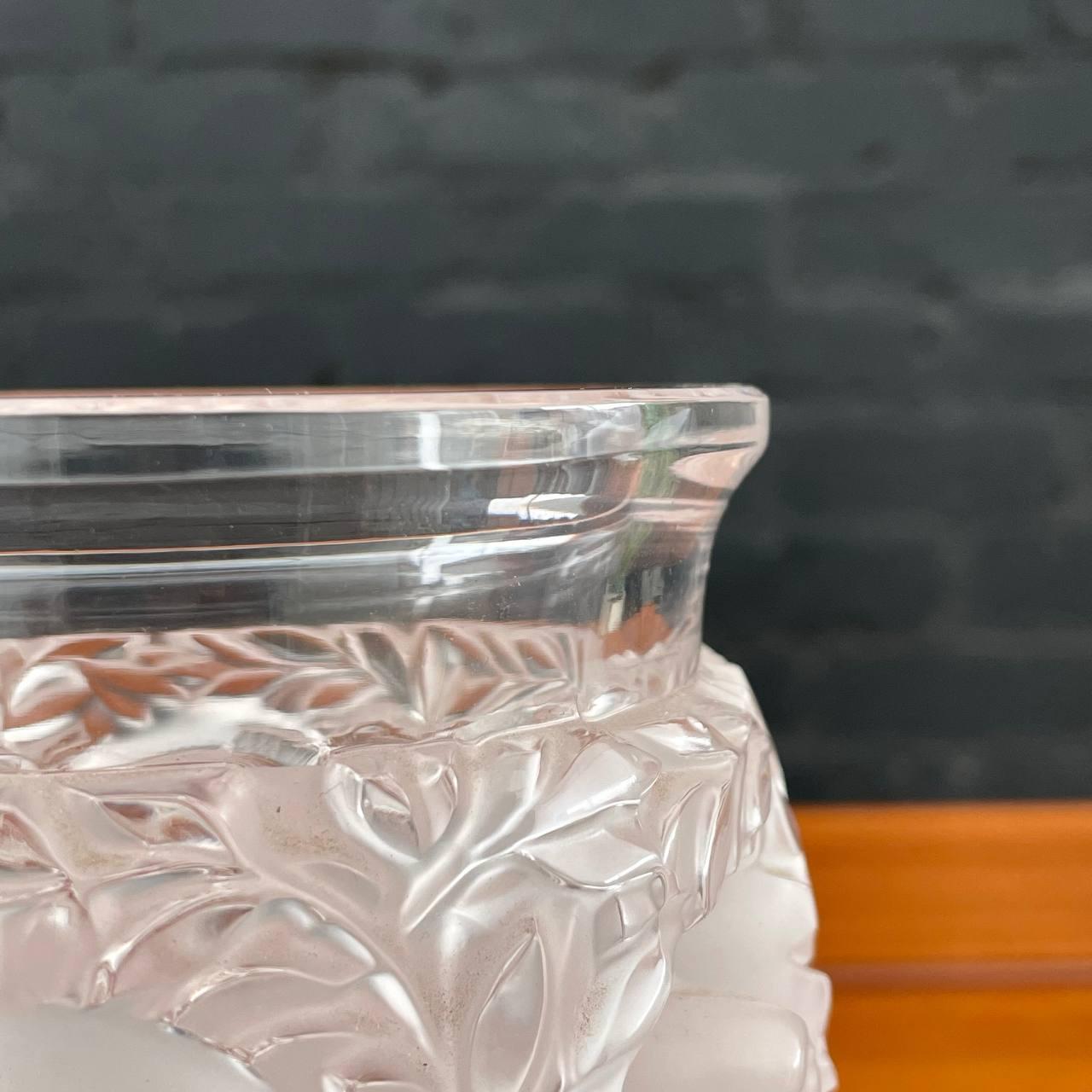 French Lalique Bagatelle Crystal Vase For Sale