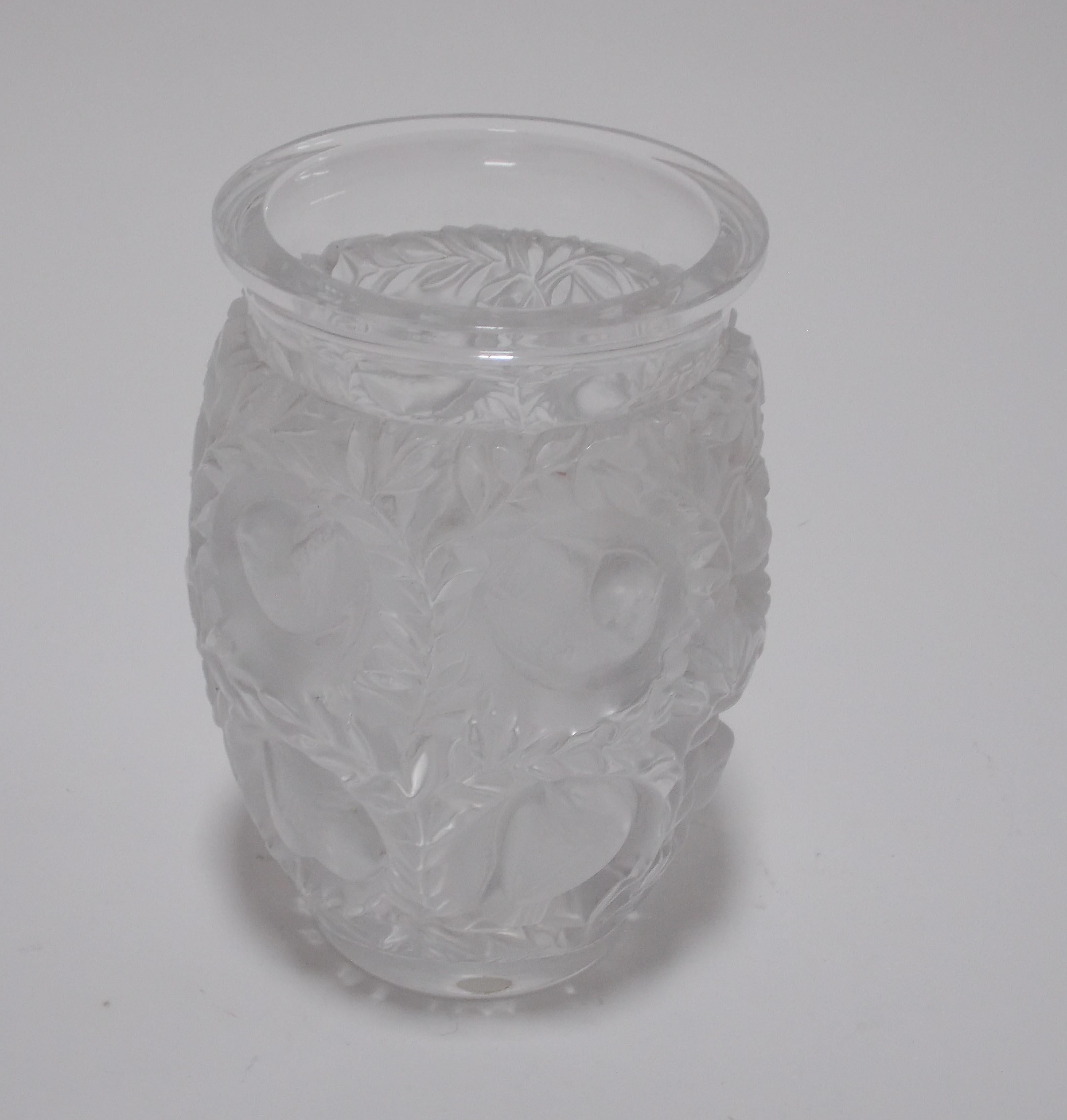 lalique rose vase