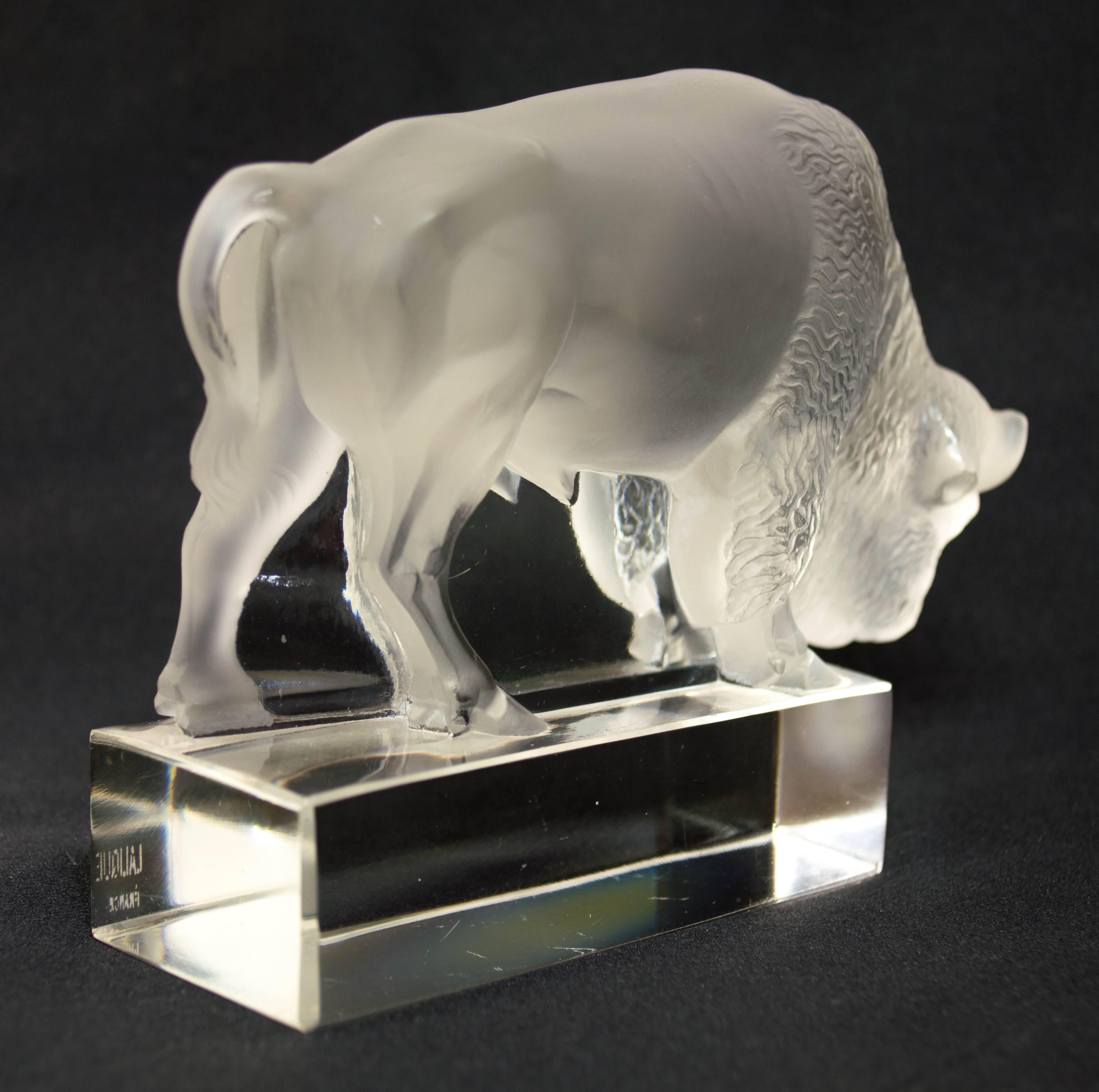 European French Crystal Lalique Bison