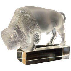 French Crystal Lalique Bison