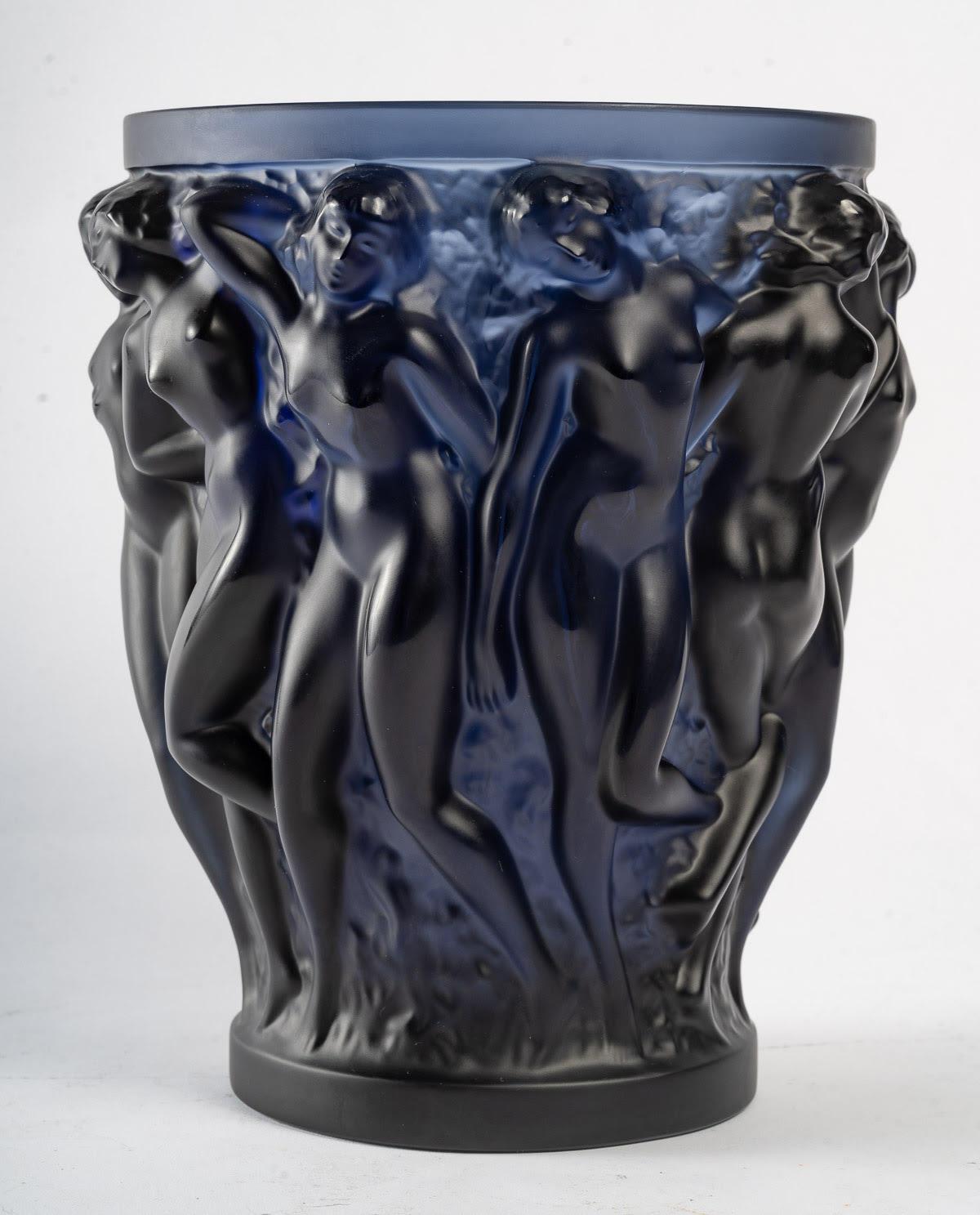Lalique blue night vase 