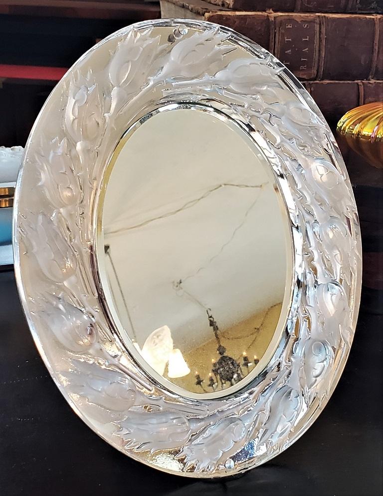 Lalique Boutons de Roses Table Mirror 5