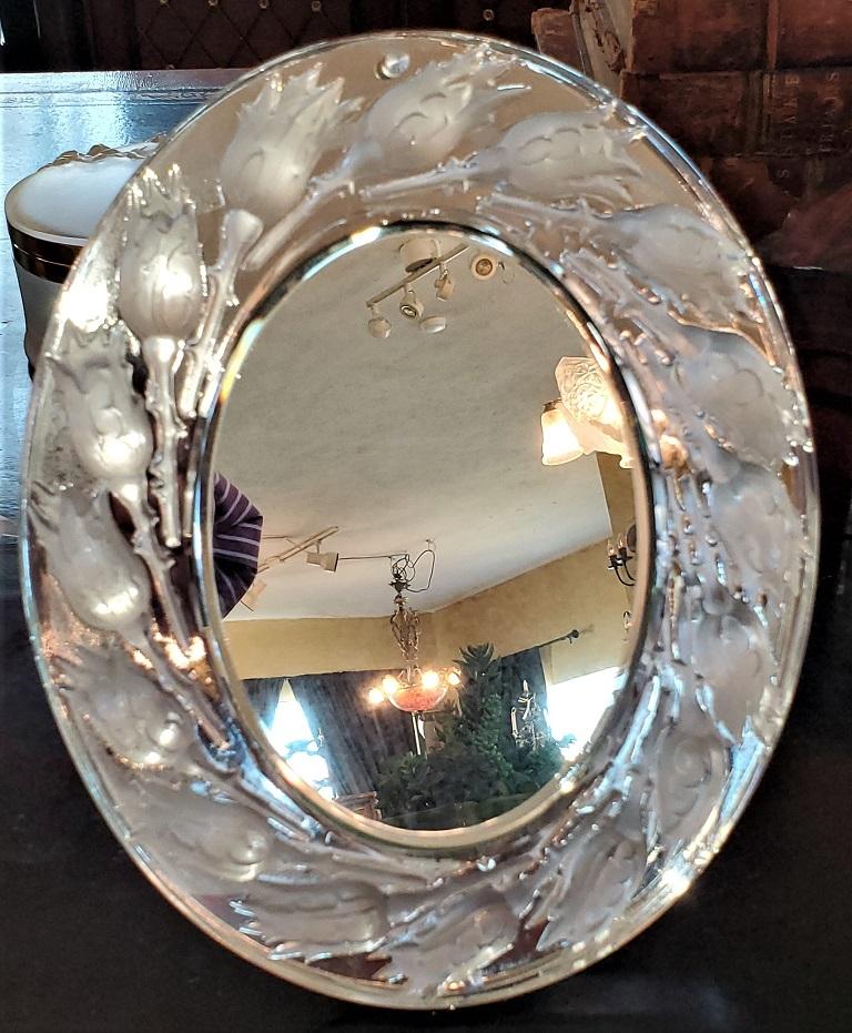 Lalique Boutons de Roses Table Mirror 9