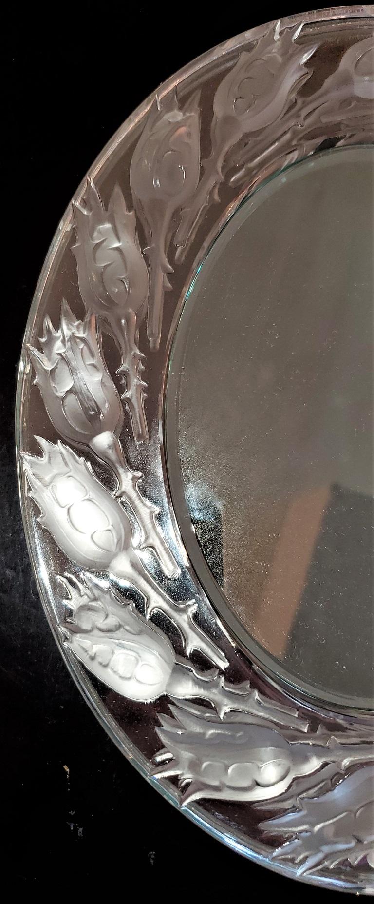 Art Deco Lalique Boutons de Roses Table Mirror
