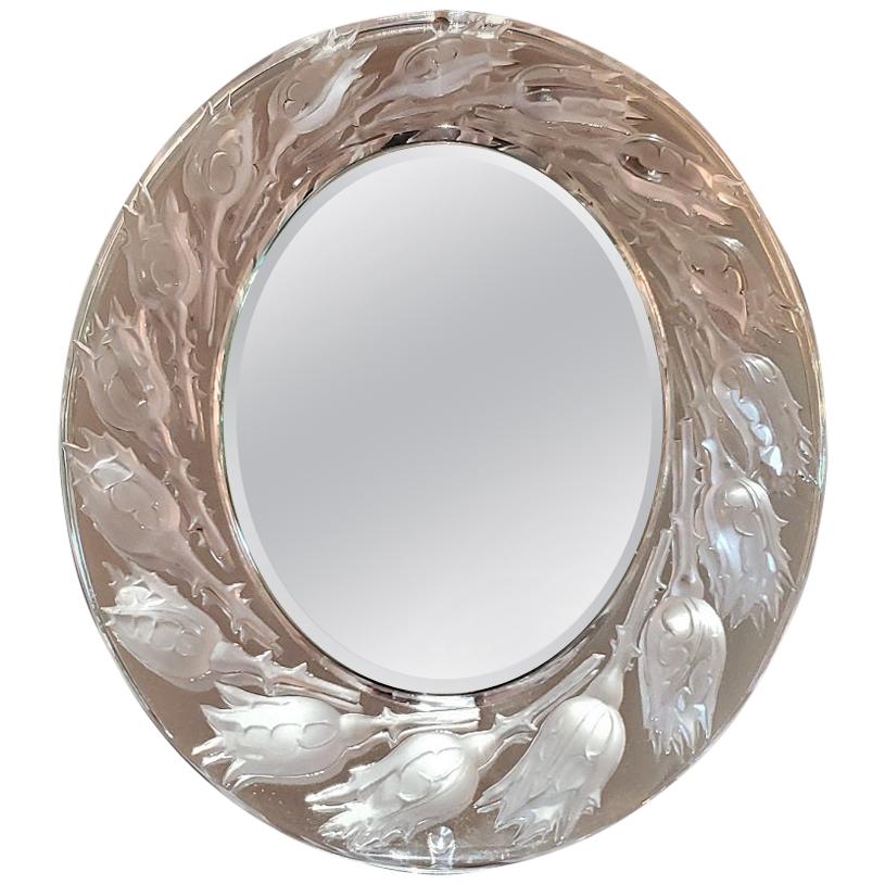 Lalique Boutons de Roses Table Mirror