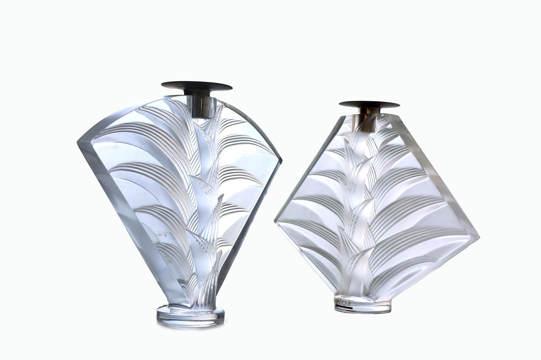 Pair of crystal Ravelana candle holders made by Lalique.
Simply stunning.
Signed and with original Lalique stamp.