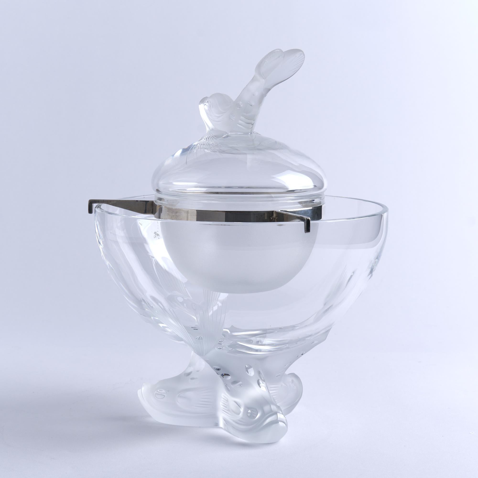 Modern Lalique Caviar Bowl Server