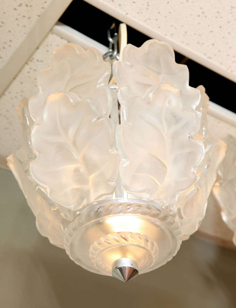 French Lalique Ceiling Fixture 