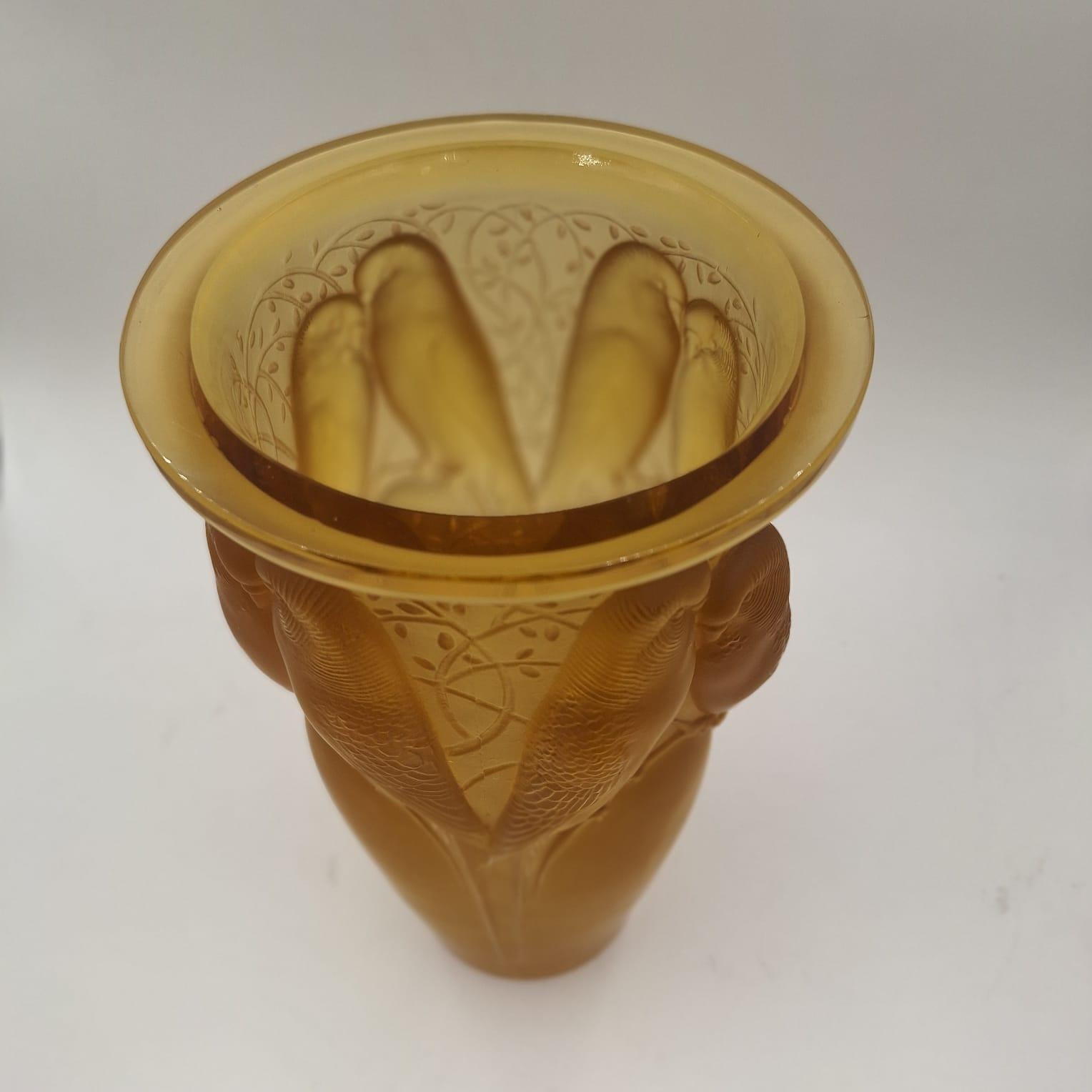 Francese Vaso Lalique Ceylan Art déco in vendita