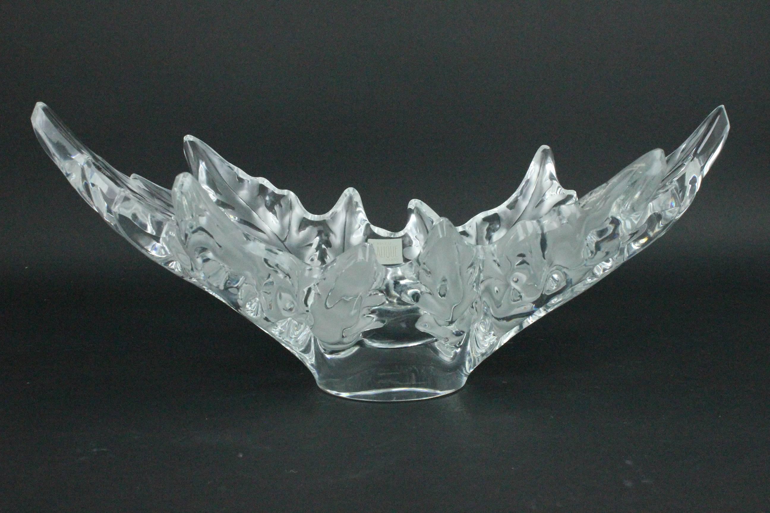 Lalique Champs-èlysèes Schale aus klarem und mattiertem Glas (Französisch) im Angebot
