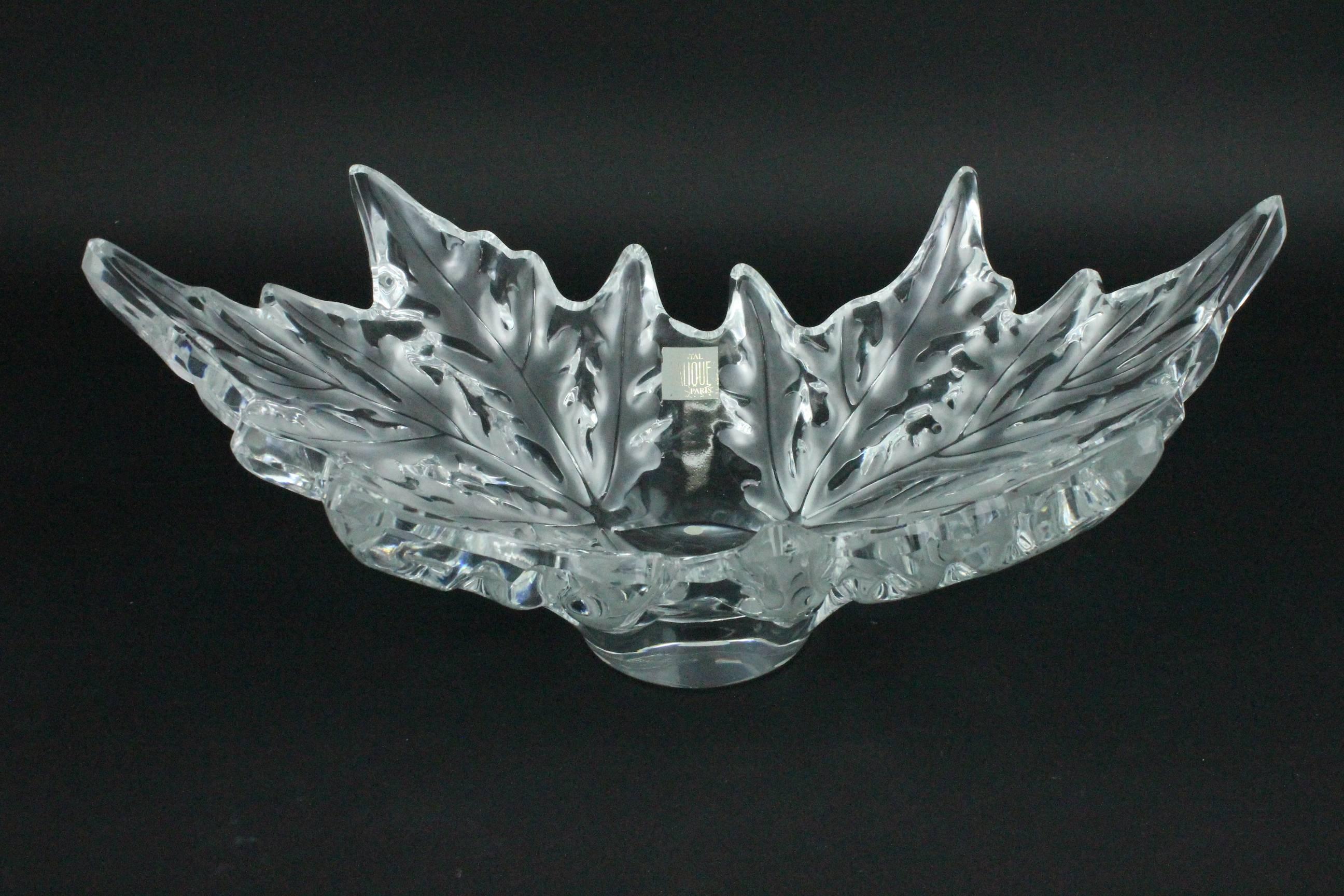 French Lalique Champs-èlysèes Clear and Frosted Glass Center Bowl