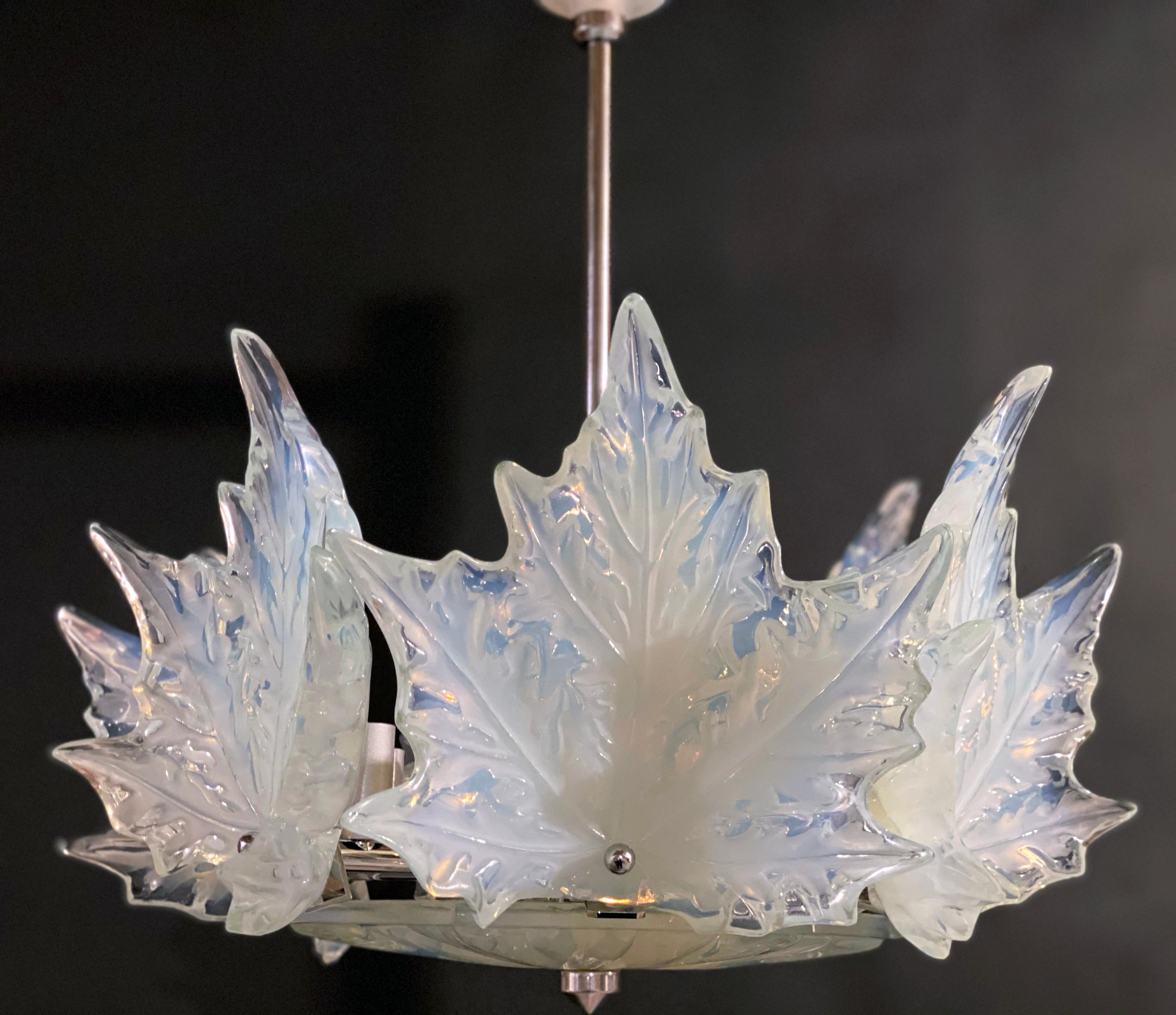 Molded Lalique Chandelier 