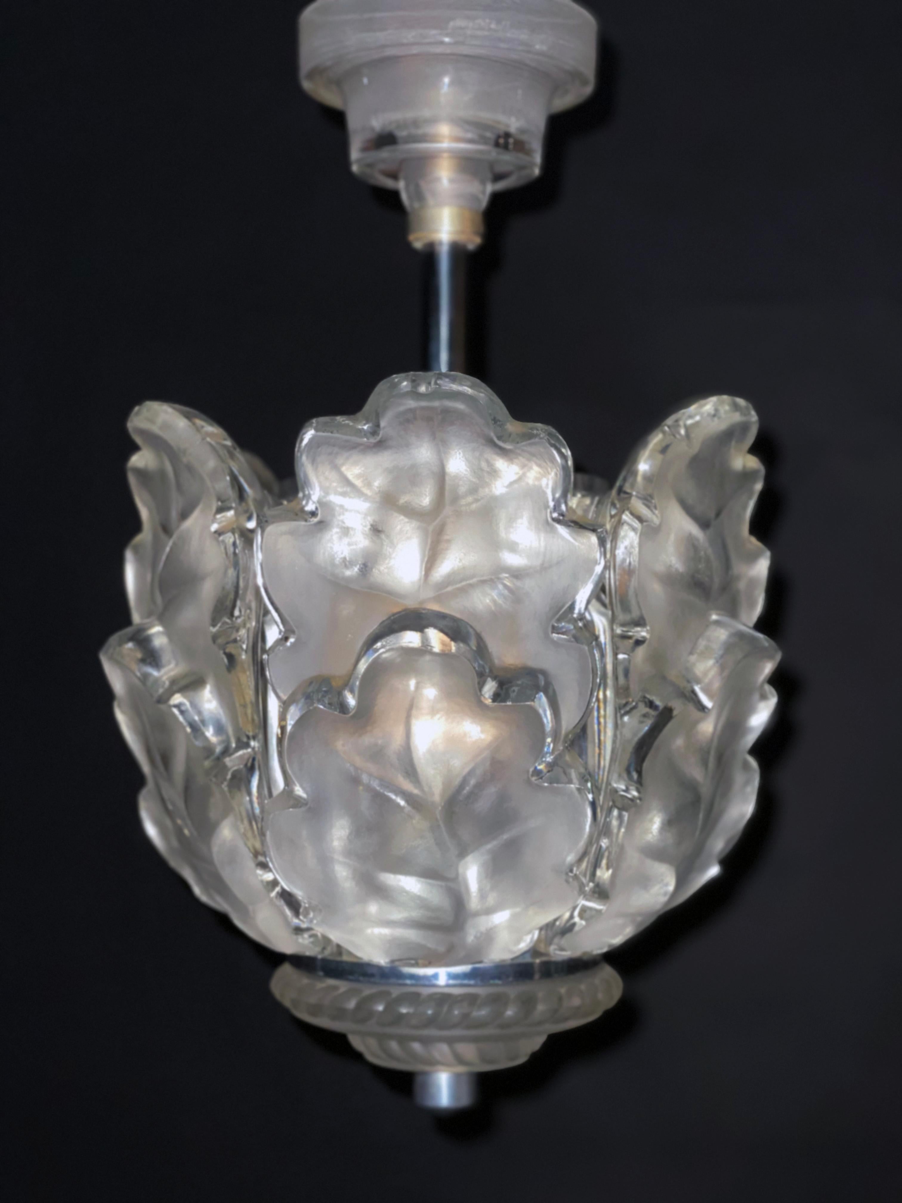 French Lalique Chandelier 
