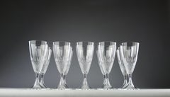 Lalique, "Chinon" Model Champagne Flutes (10 pieces), France 1970s