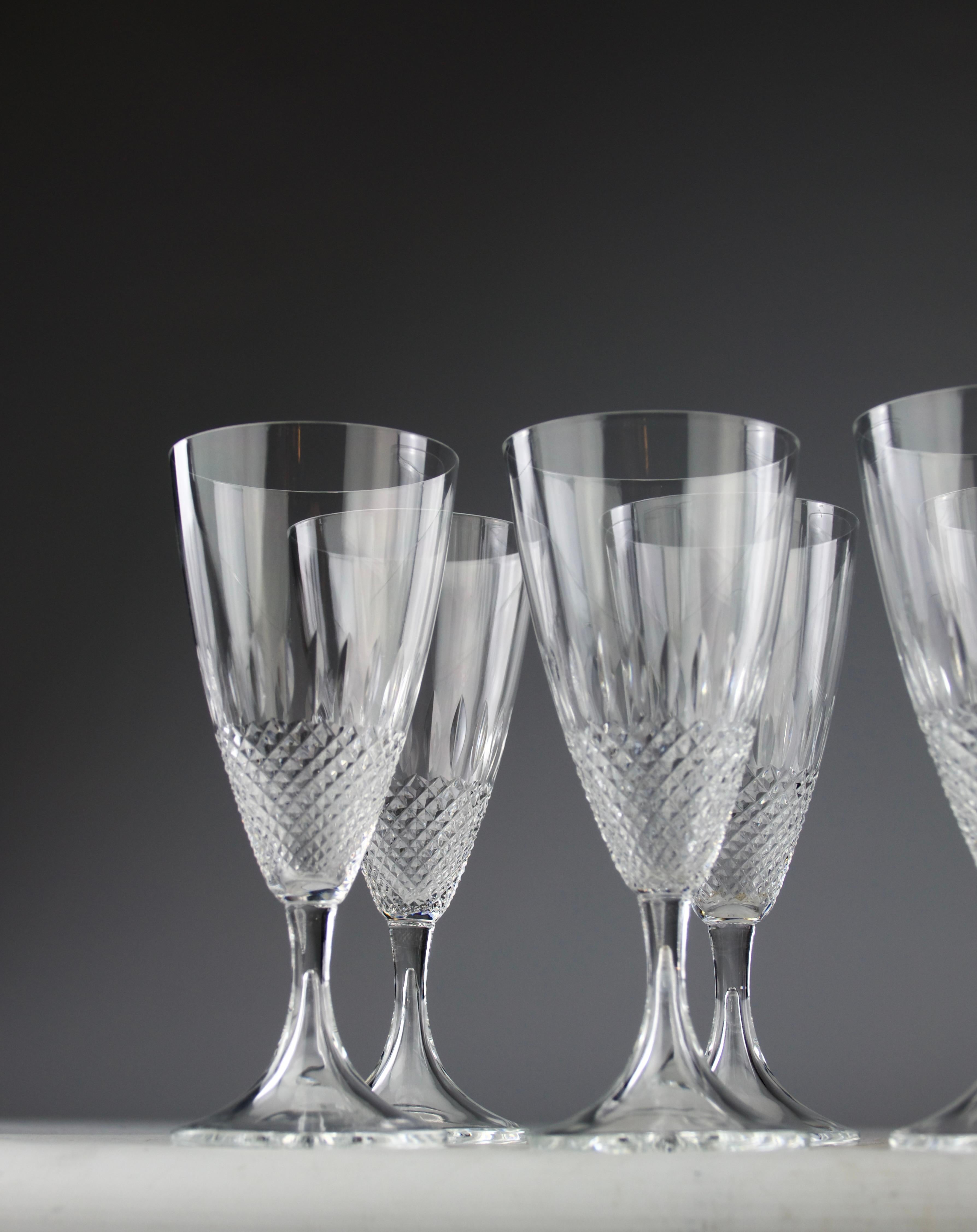 Mid-Century moderno Lalique, Flauti da champagne modello 