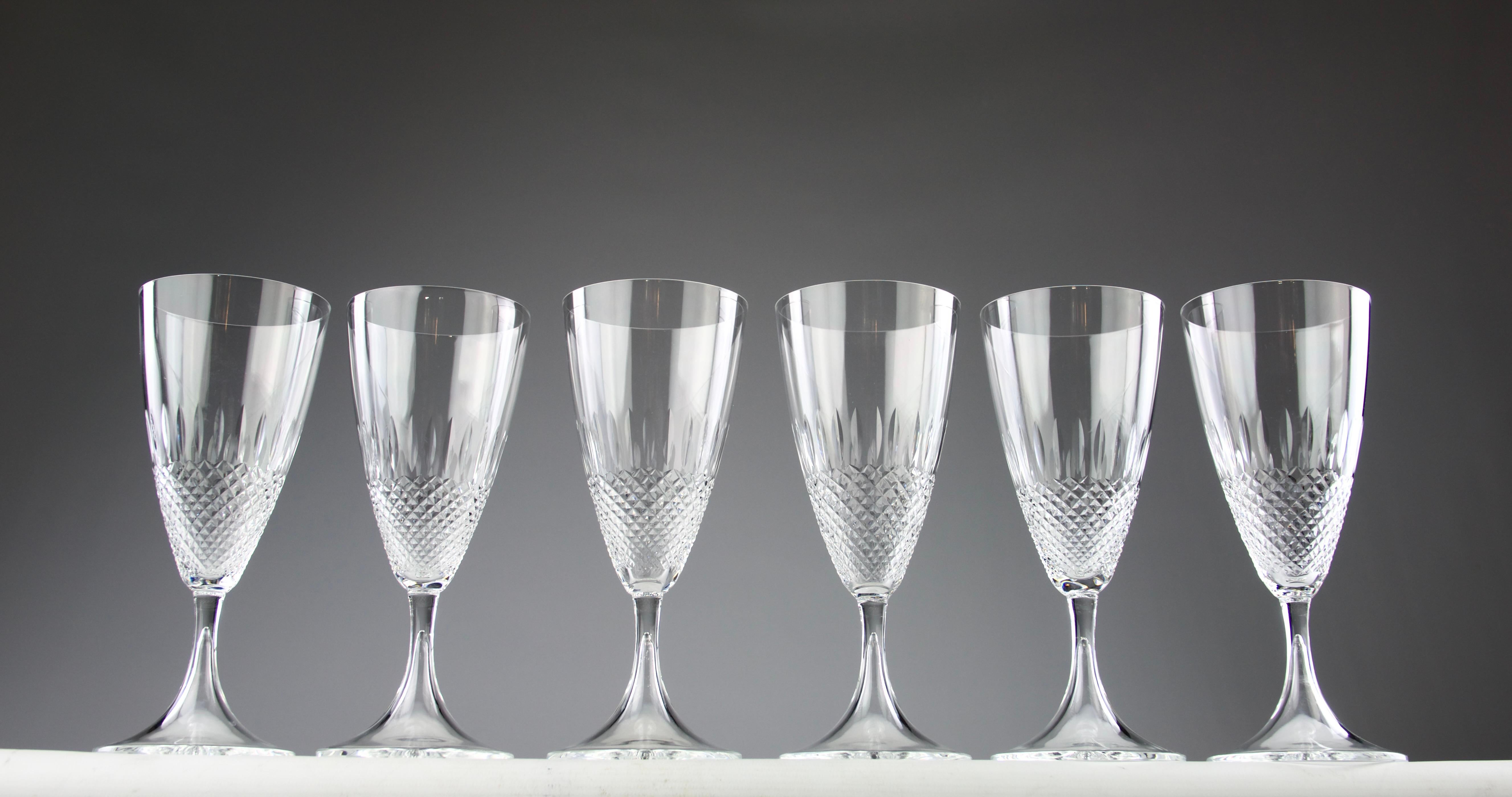 Mid-Century moderno Lalique, Flauti da champagne modello 