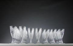 Lalique, Servizio di cristalli modello "Chinon" (39 pezzi), Francia anni '70