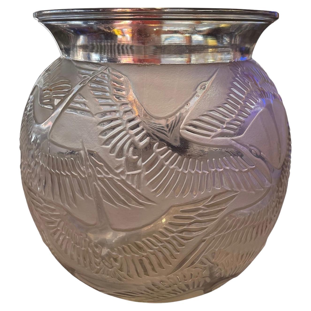 Lalique "Cigogne" Vase From the Linda Ronstadt Collection For Sale