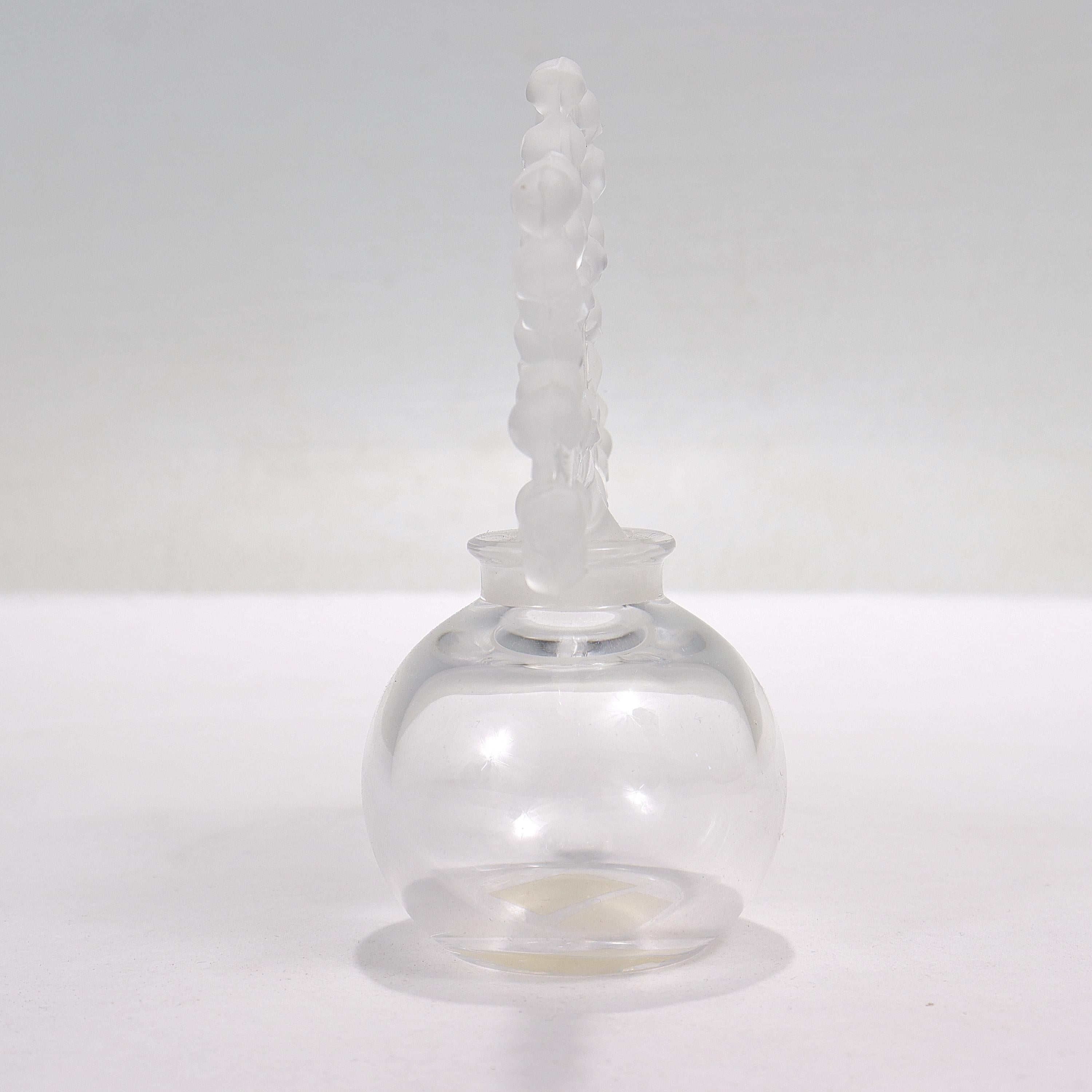 Modern Lalique 'Clairefontaine' Art Glass Perfume Bottle