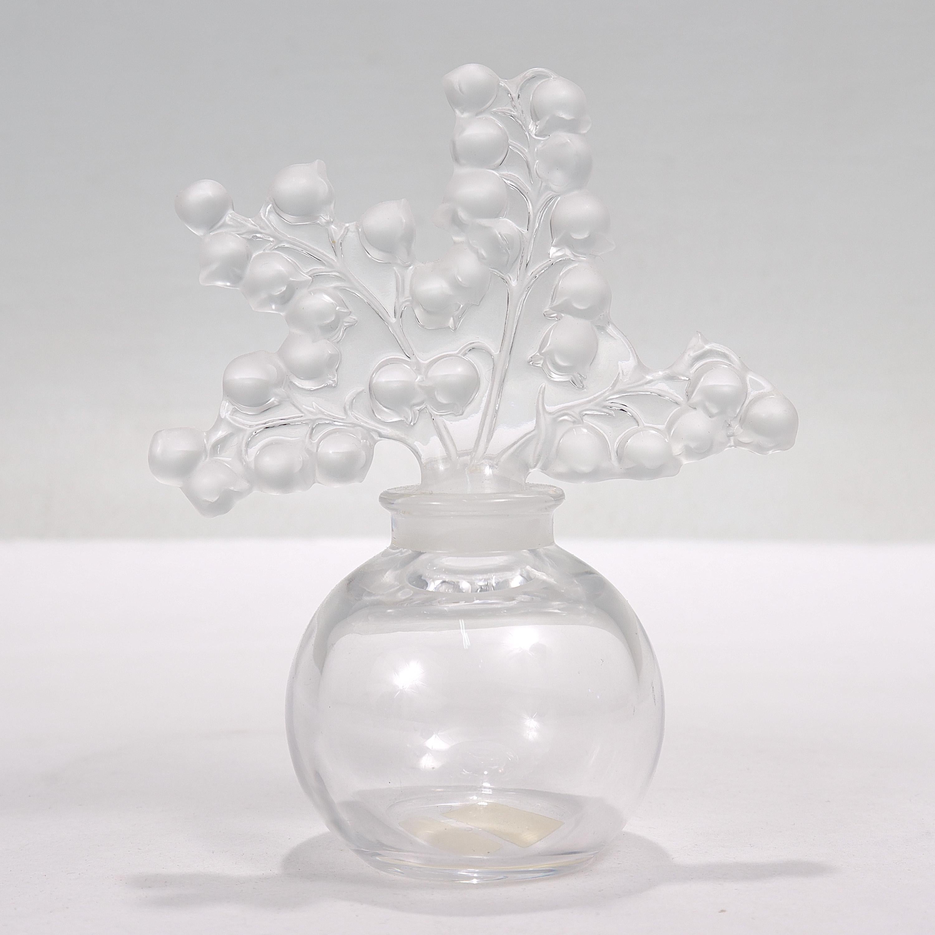 French Lalique 'Clairefontaine' Art Glass Perfume Bottle