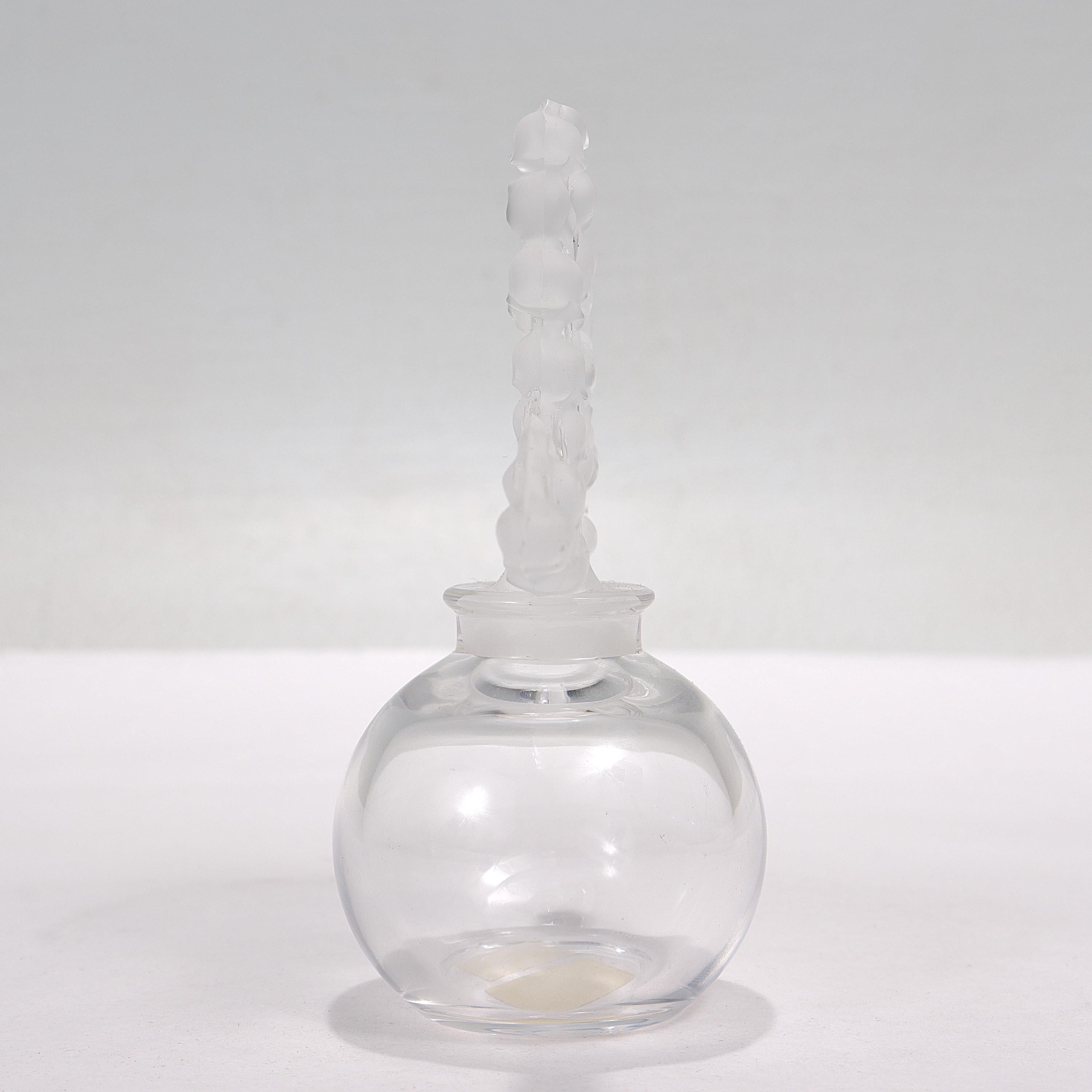 Lalique 'Clairefontaine' Art Glass Perfume Bottle In Good Condition In Philadelphia, PA