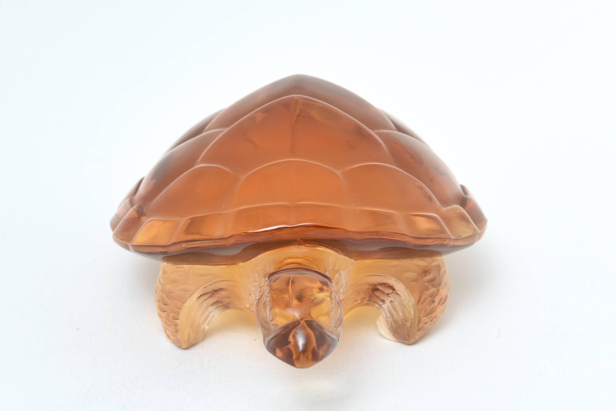 lalique turtle amber