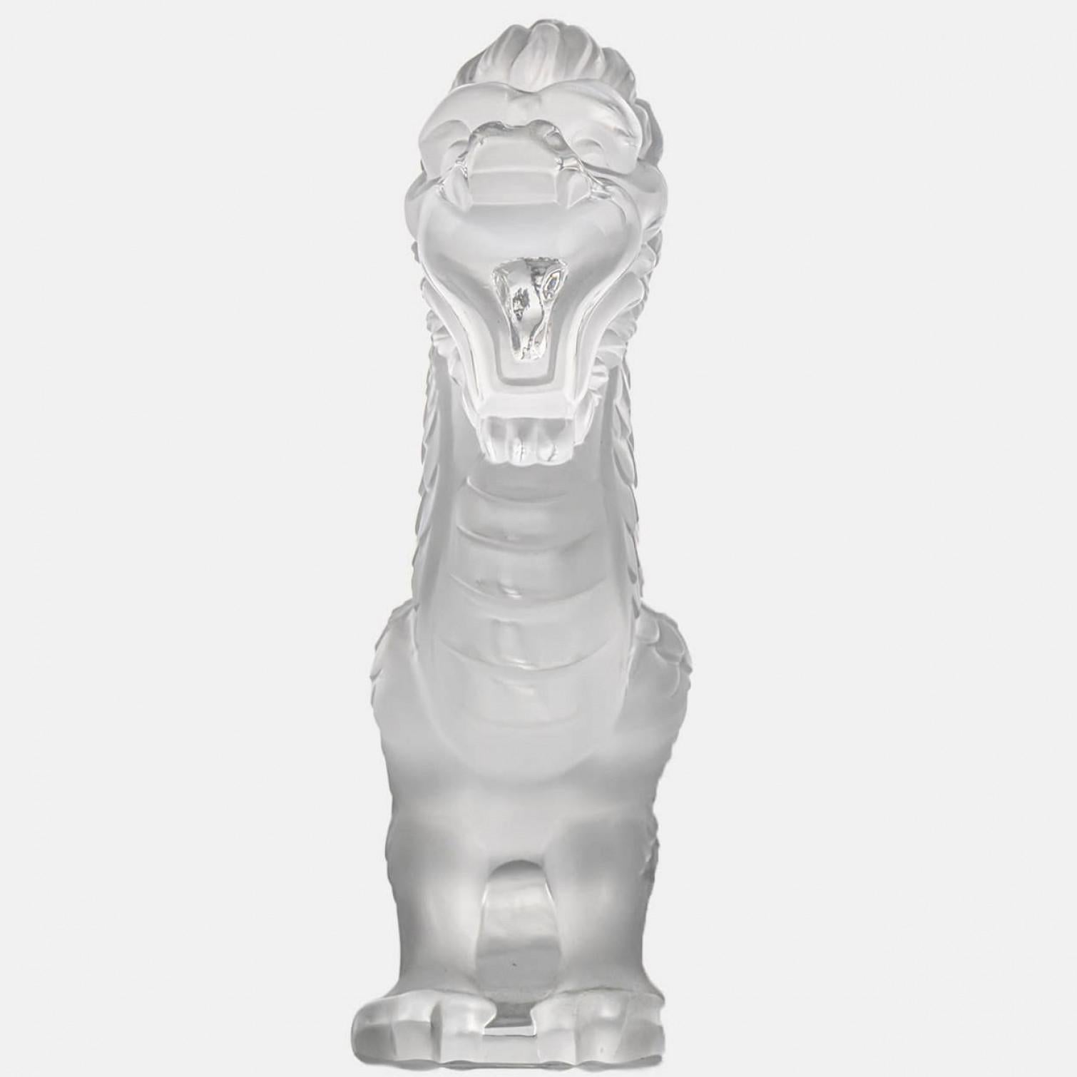 Francese Scultura di drago in cristallo trasparente di Lalique, Francia in vendita