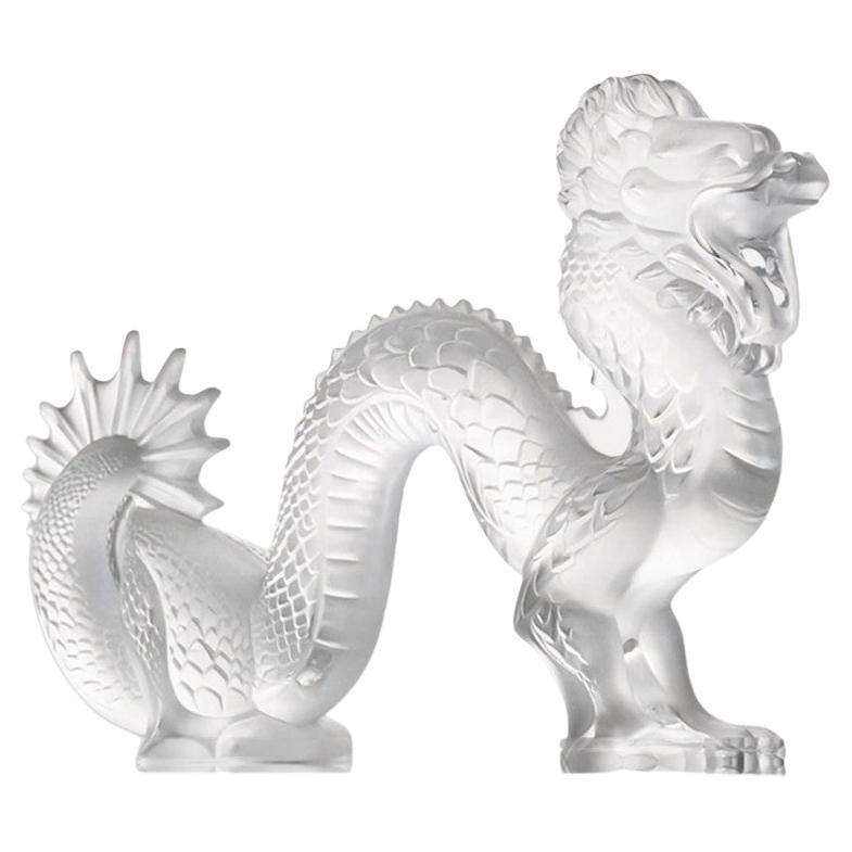 Lalique Clear Crystal Glass Dragon Sculpture, France