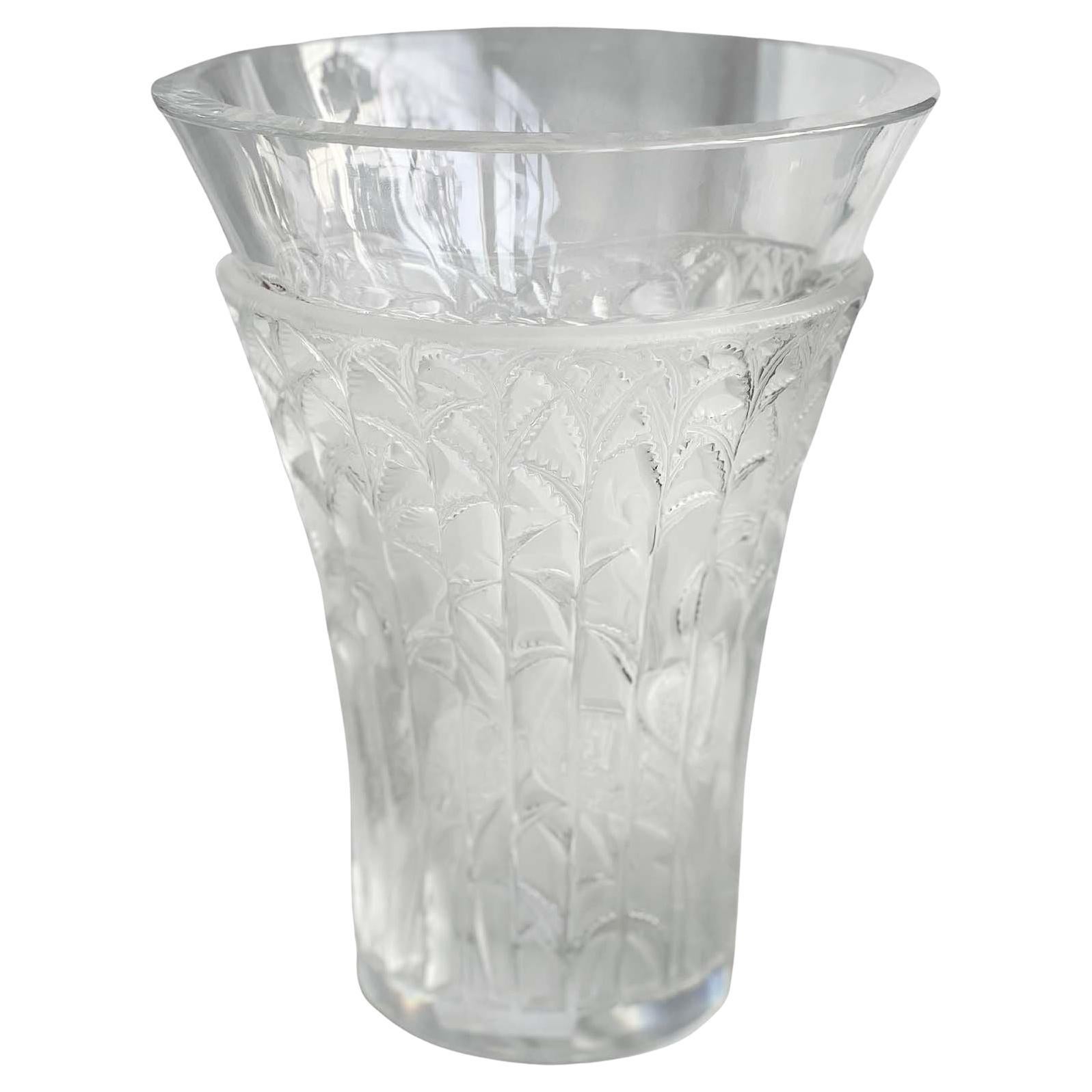 Lalique-Ibis-Vase aus klarem Kristall im Angebot