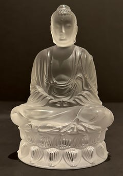 Lalique Clear Frosted Crystal Buddha