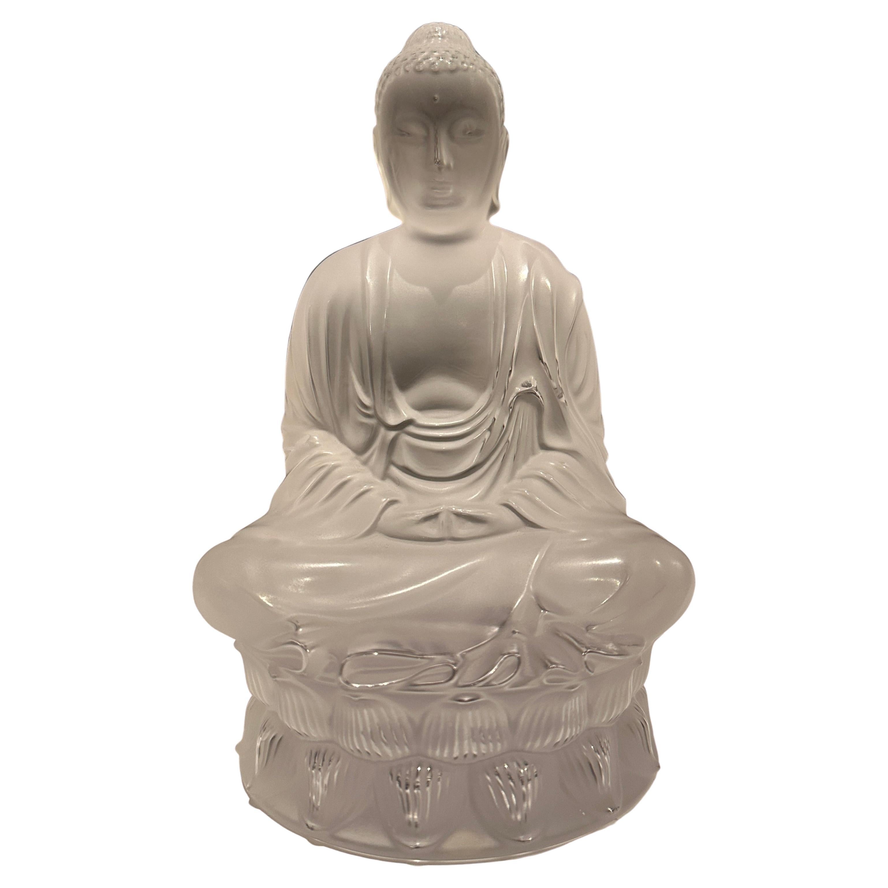 Lalique Clear Frosted Buddha For Sale