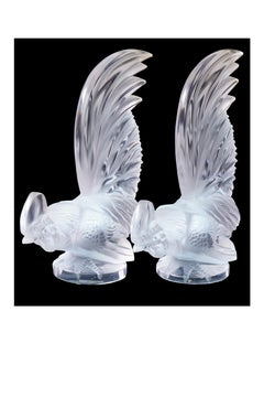 Lalique Coq Nain Cockerel Glass Car Mascot