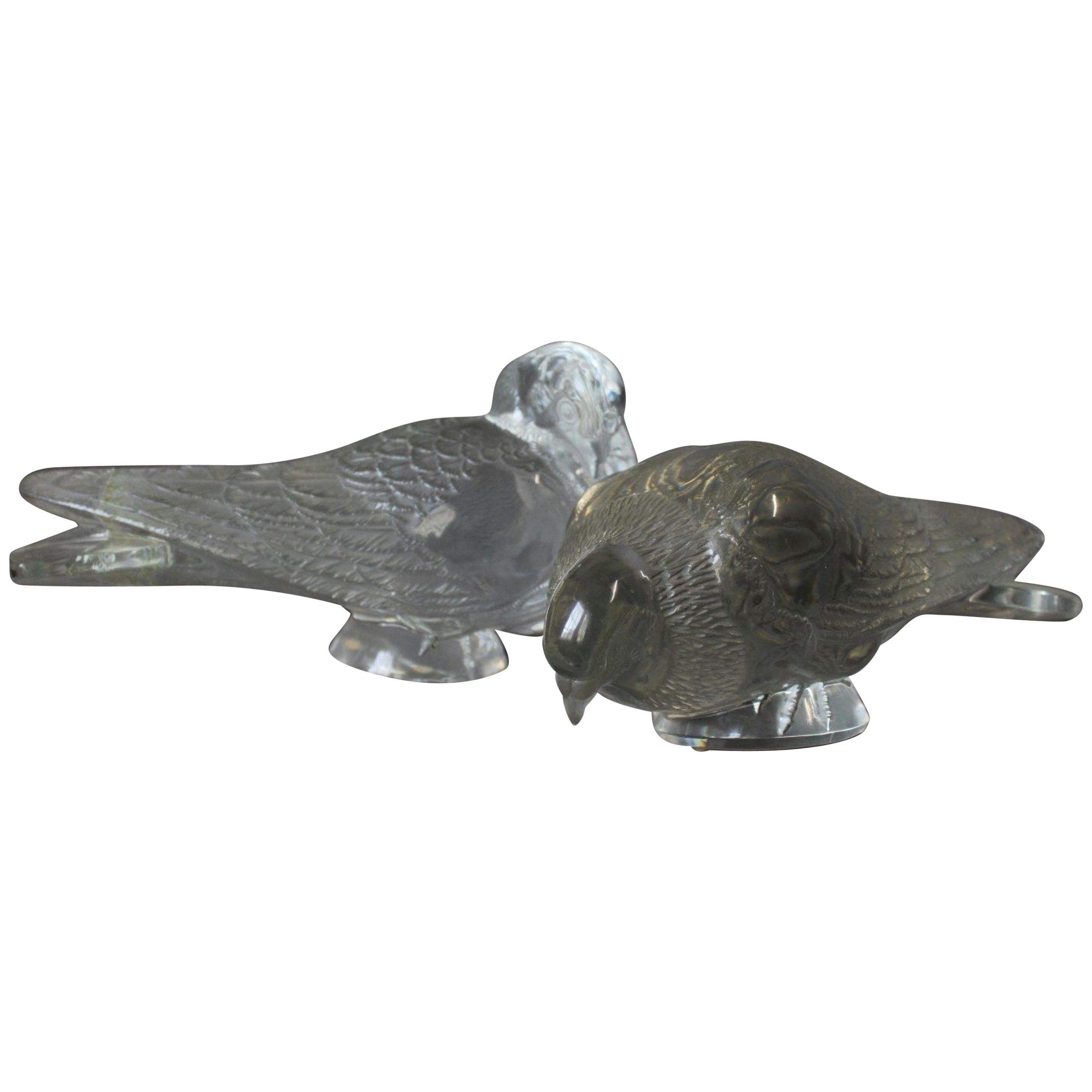 Lalique Cristal 2 Pigeons Decorative Motif