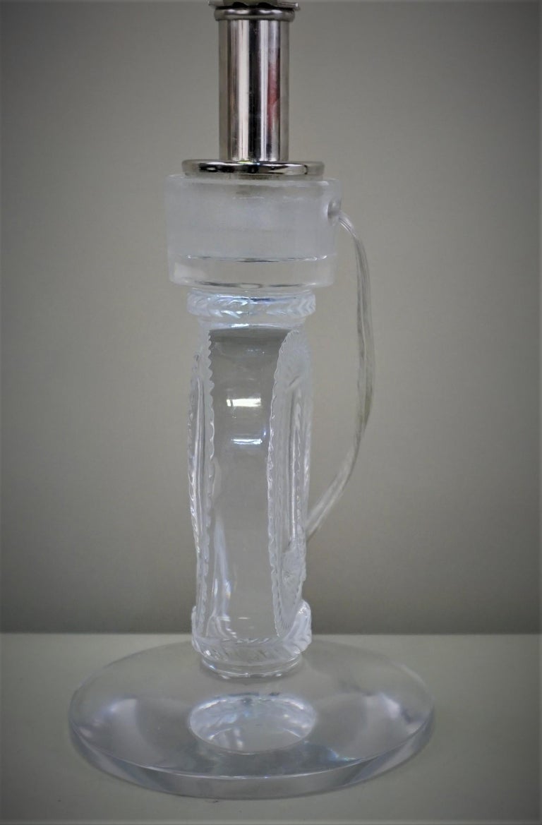 Lalique Crystal 1930s Candlestick Table Lamp at 1stDibs lalique table lamps