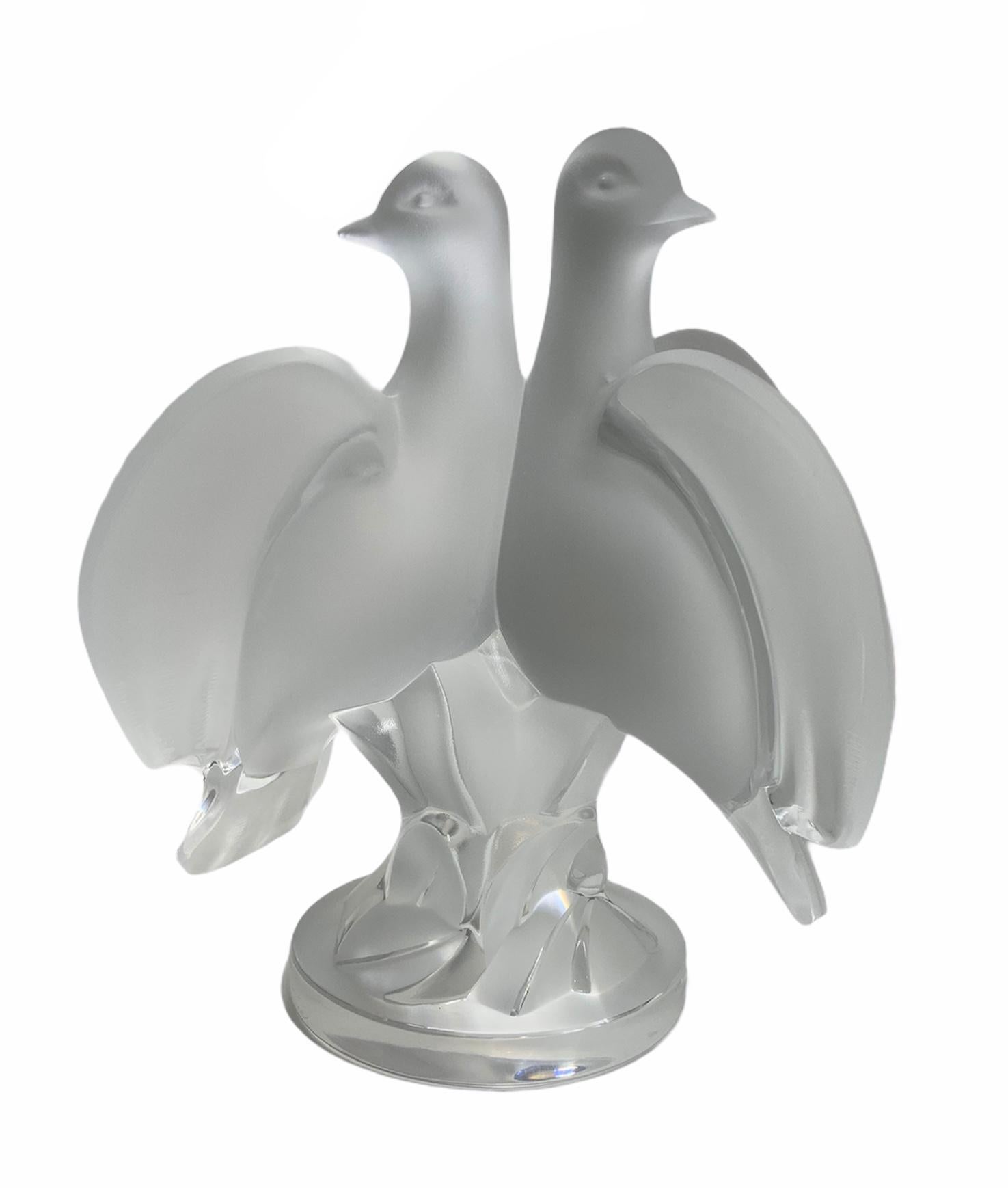 lalique crystal doves