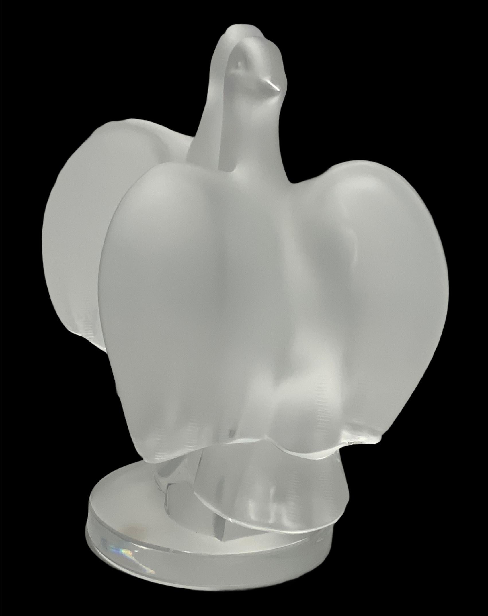 Art Nouveau Lalique Crystal Ariane Doves Sculptures For Sale