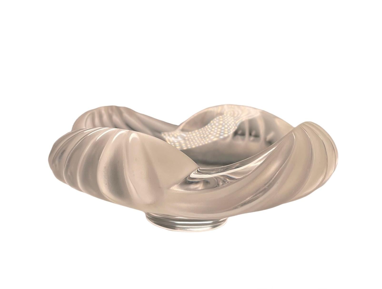 French Lalique Crystal “Aruba” Cigar Ashtray  For Sale